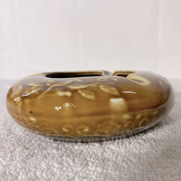 Vintage  MCM Round Ceramic Pottery Ashtray Trinket Dish Art Decor - Picture 8 of 14